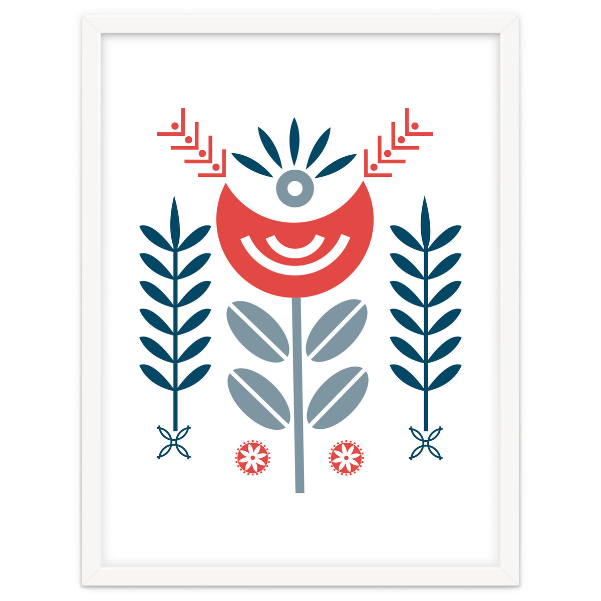 Scandi Folk Flower Pattern