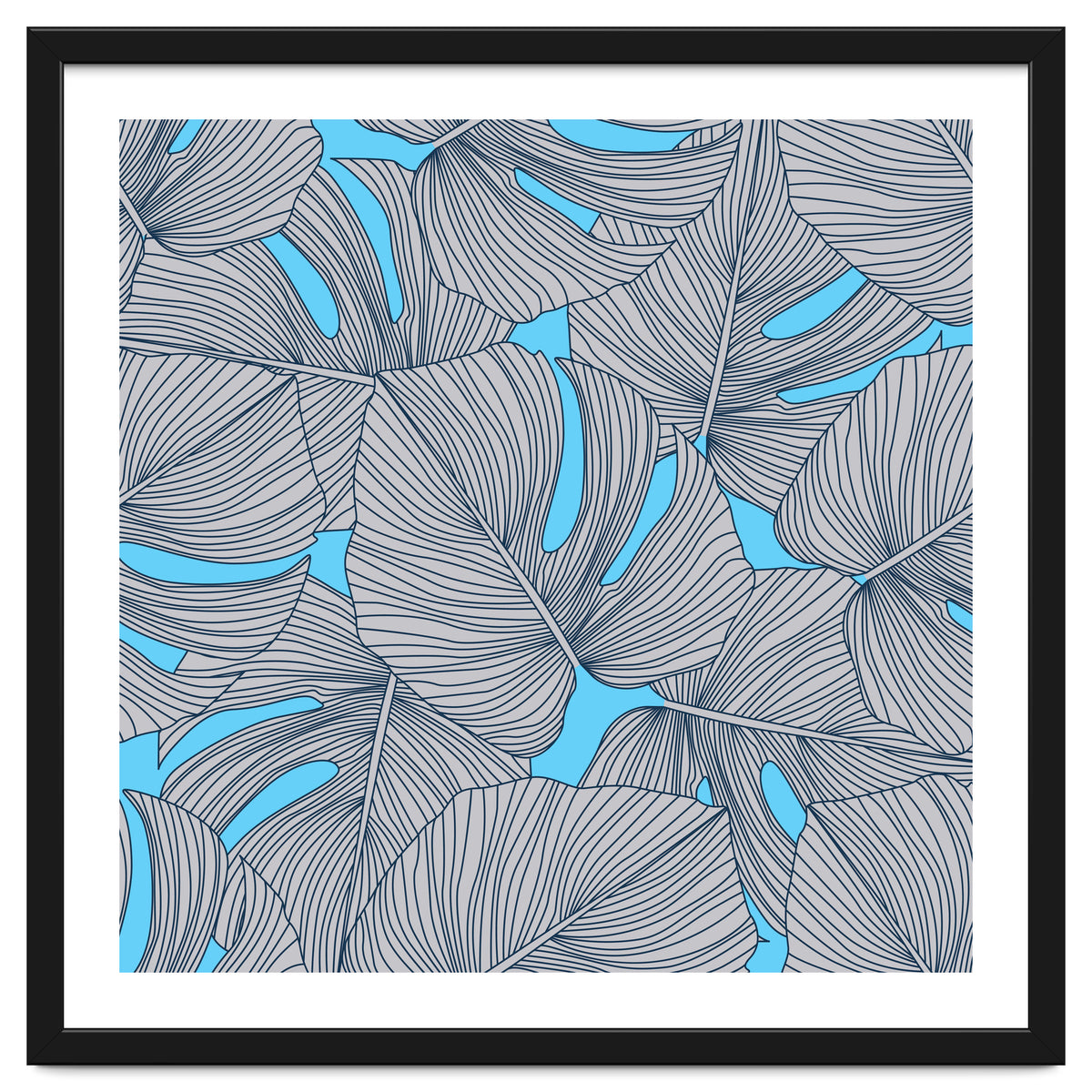 Leaves On Blue