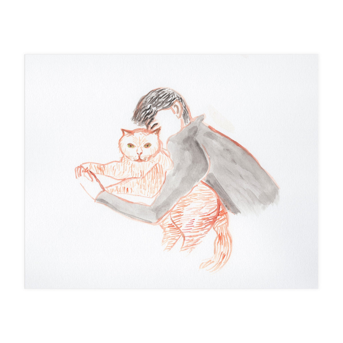 Cuddle with The Cat (Print Only)