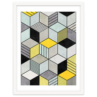 Colorful Concrete Cubes 2 - Yellow, Blue, Grey