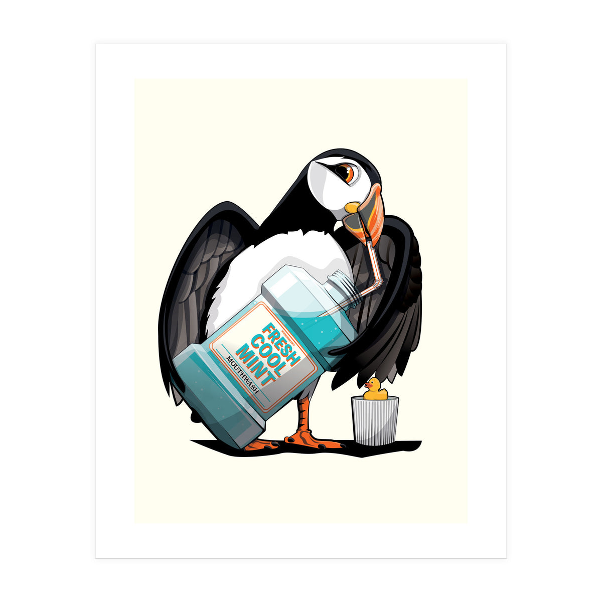 Puffin using Mouthwash (Print Only)
