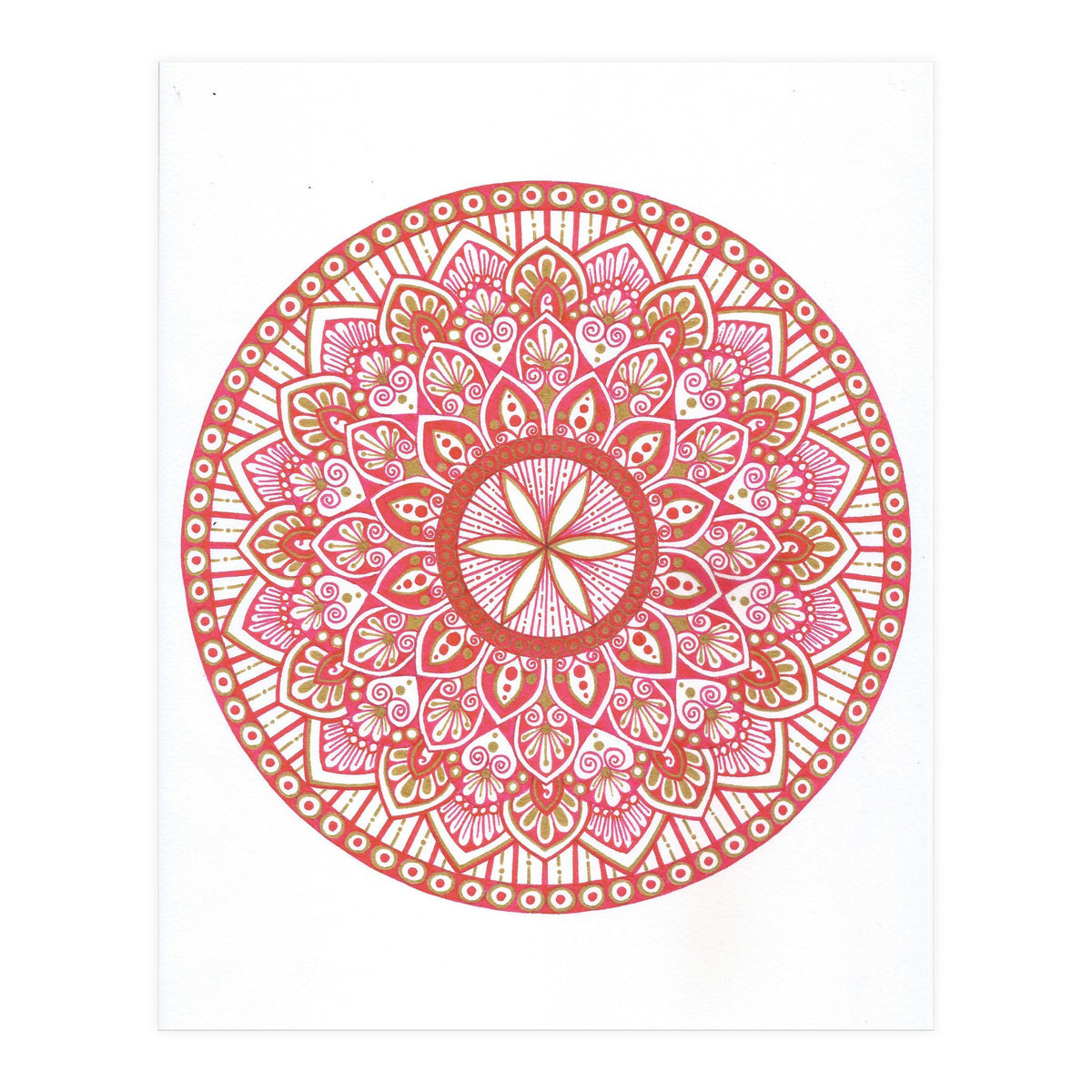 Red & Gold Mandala (Print Only)