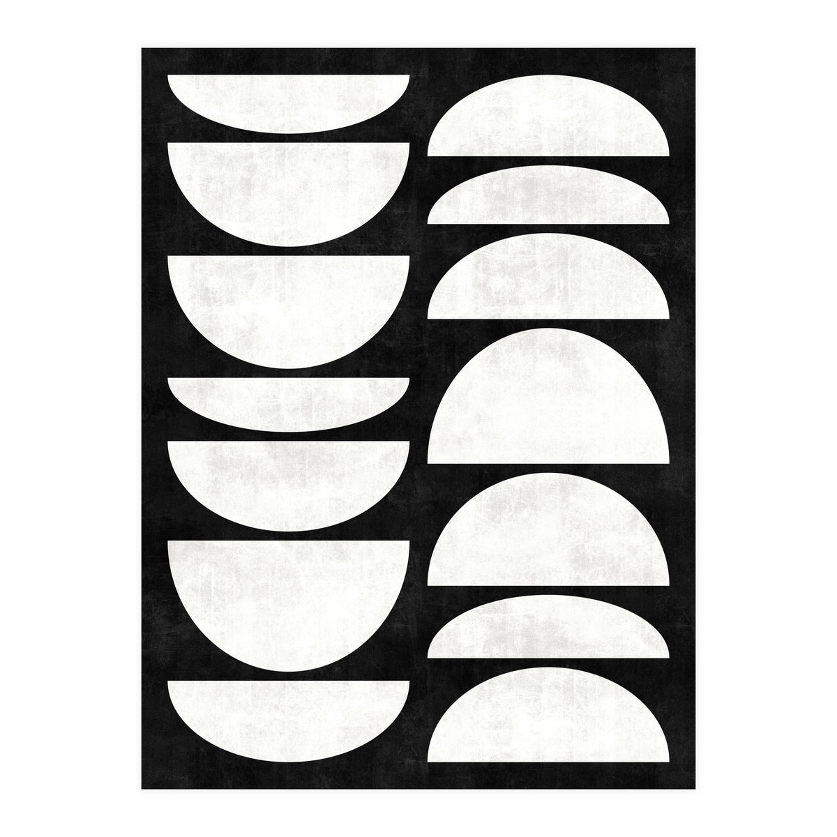 Mid-Century Modern Pattern No.8 - Black and White Concrete (Print Only)