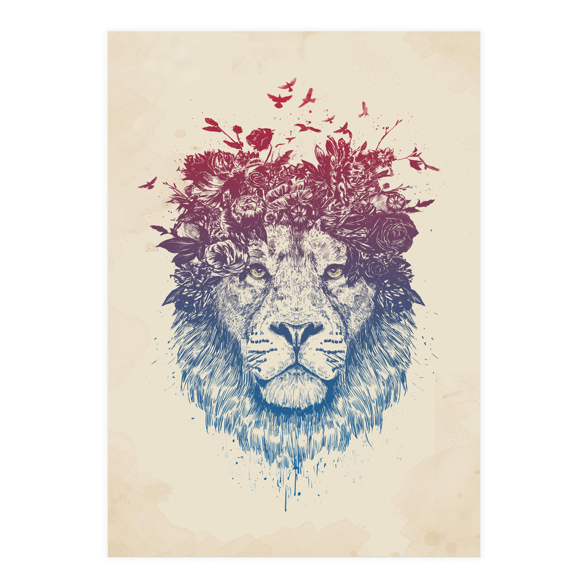 Floral Lion III (Print Only)