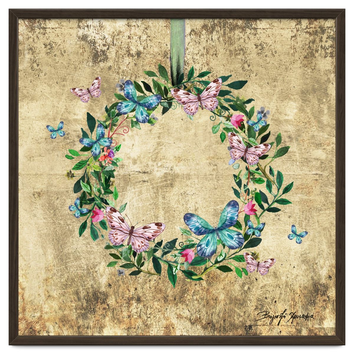 Wreath #Flowers & Butterflies#Royal collection