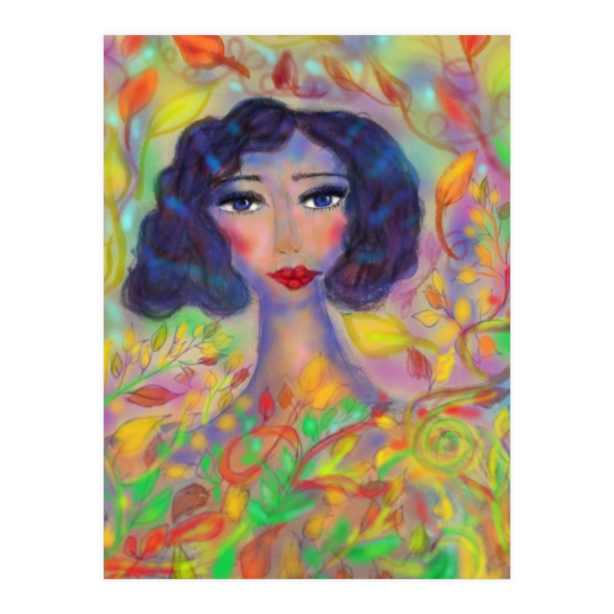 A GIRL IN AN ENCHANTED FOREST  (Print Only)