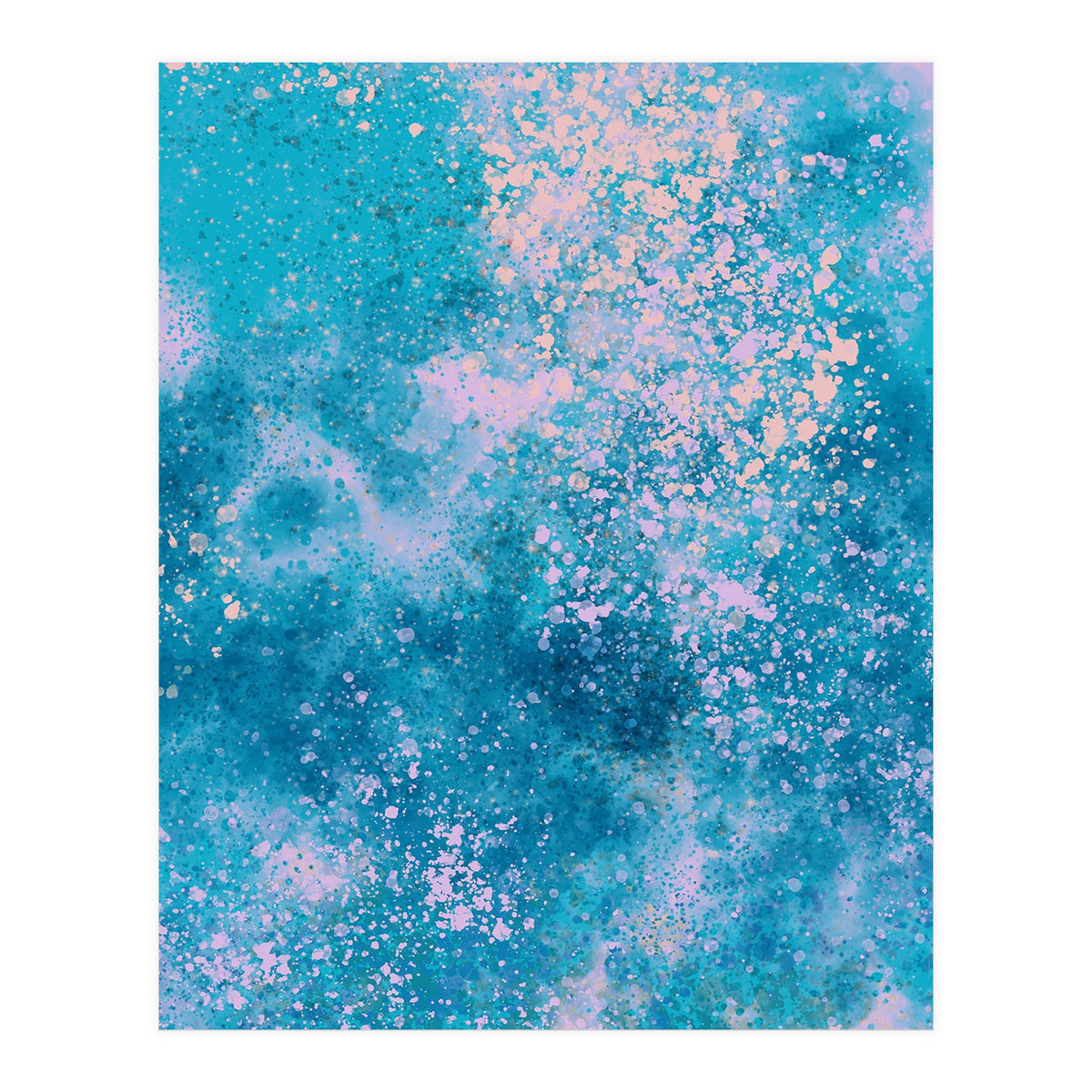 Abstract Watercolor Pink Blue (Print Only)