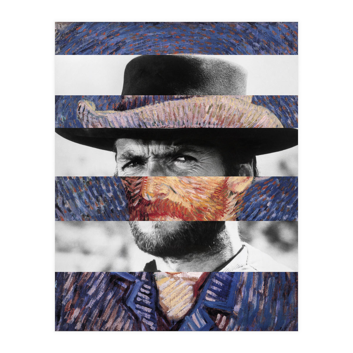 Van Gogh's Self Portrait & Clint Eastwood (Print Only)