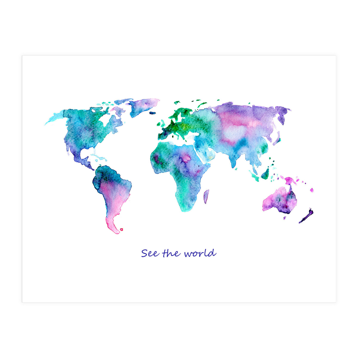 See the world || watercolor (Print Only)