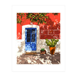 Intentful Living | Summer Architecture Travel Positivity | Optimism Good Vibes Bohemian House Door (Print Only) thumbnail