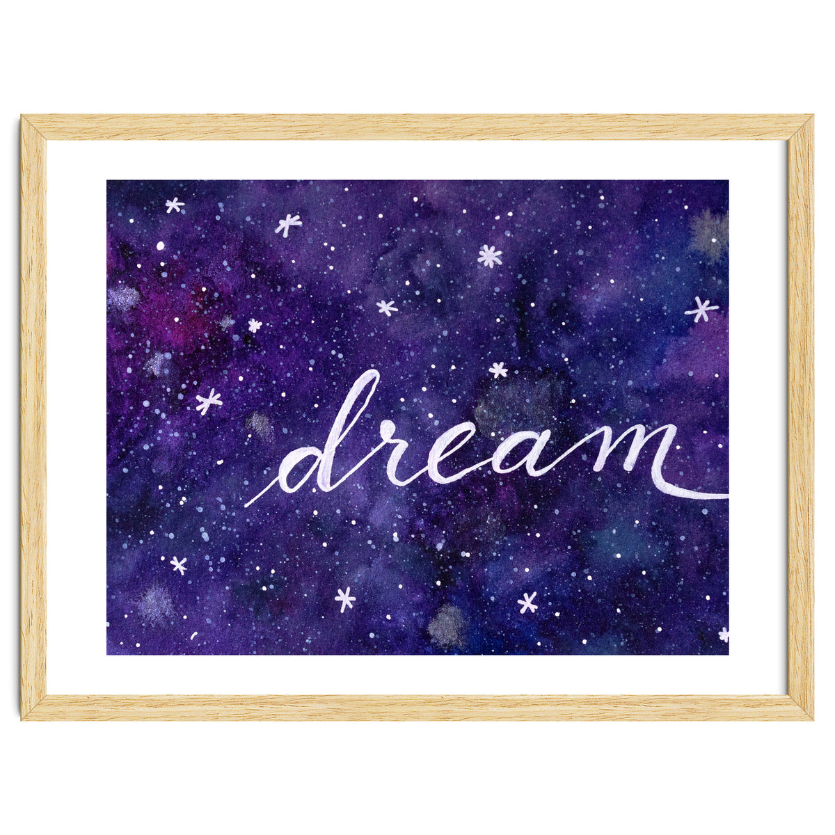 Watercolor inspirational dream galaxy