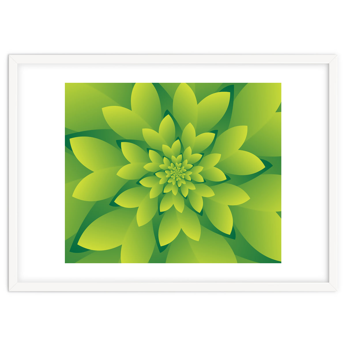 Abstract Green Floral Design 3D ART