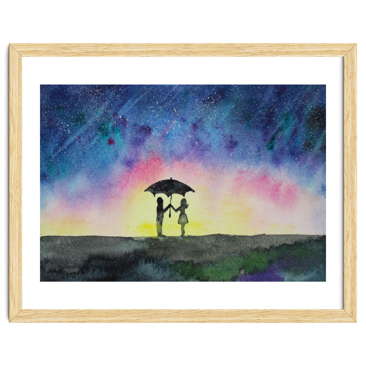 Under the star rain || watercolor