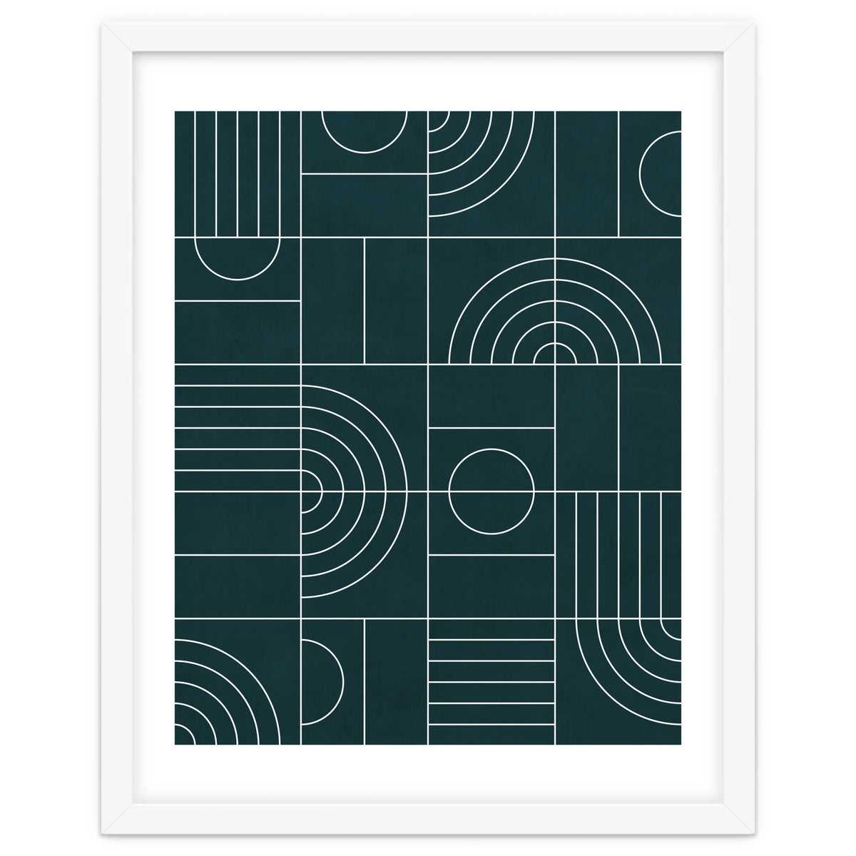 My Favorite Geometric Patterns No.26 - Green Tinted Navy Blue