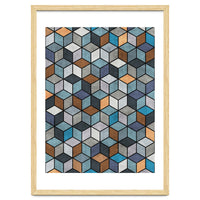 Colorful Concrete Cubes - Blue, Grey, Brown