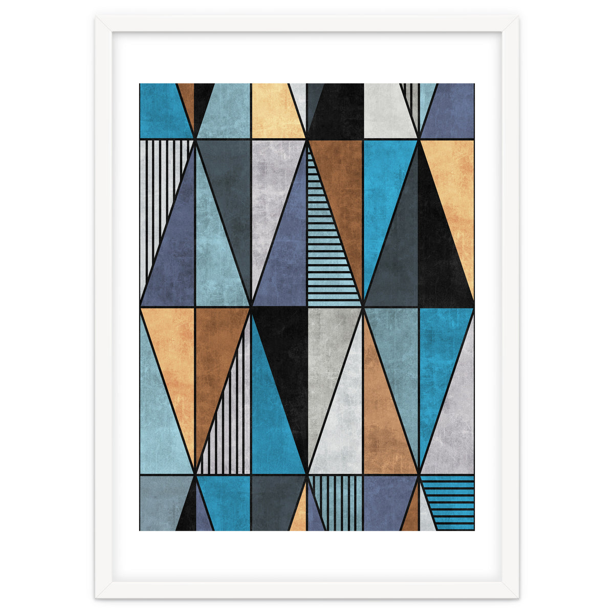 Colorful Concrete Triangles - Blue, Grey, Brown