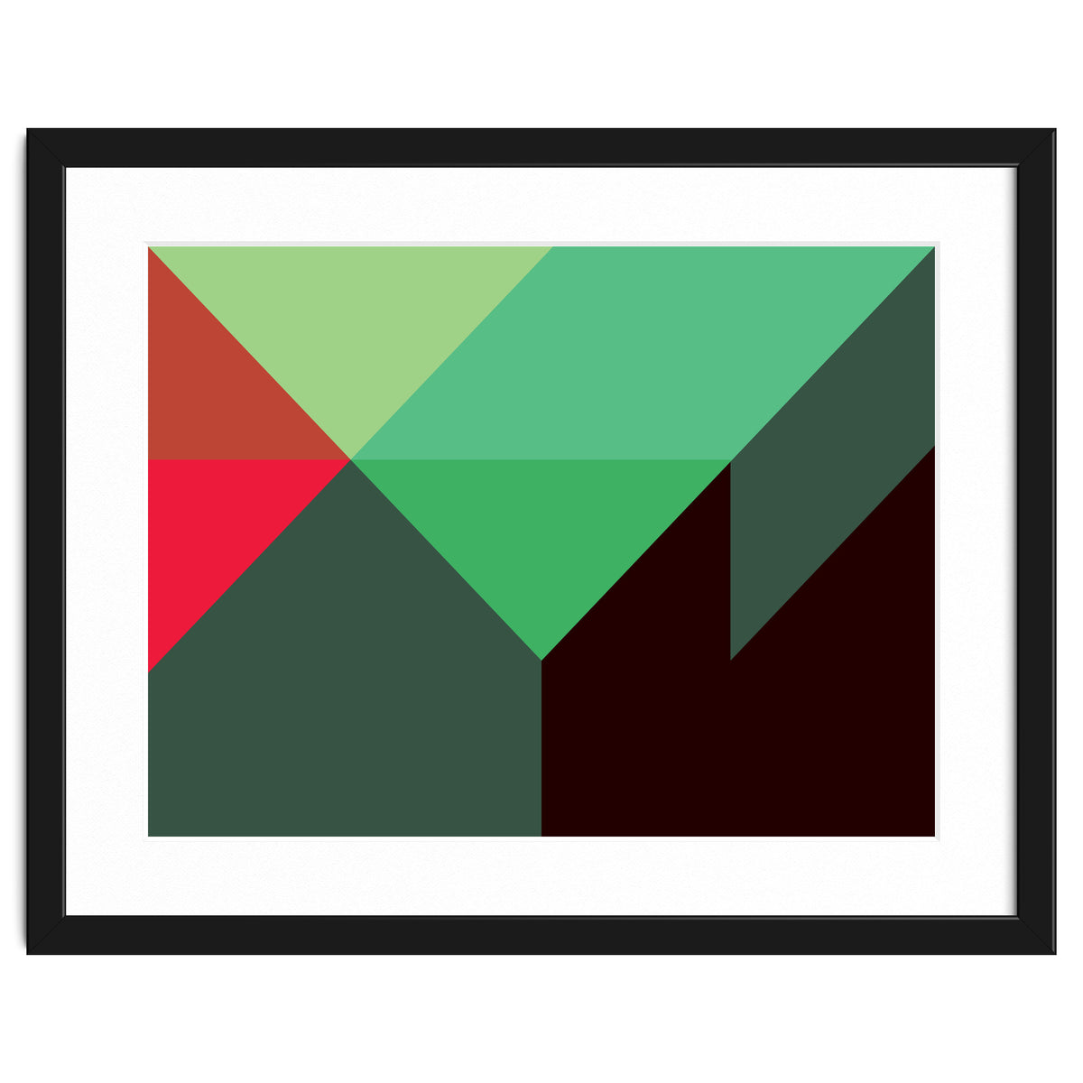 Geometric Shapes No. 30 - red, green & black