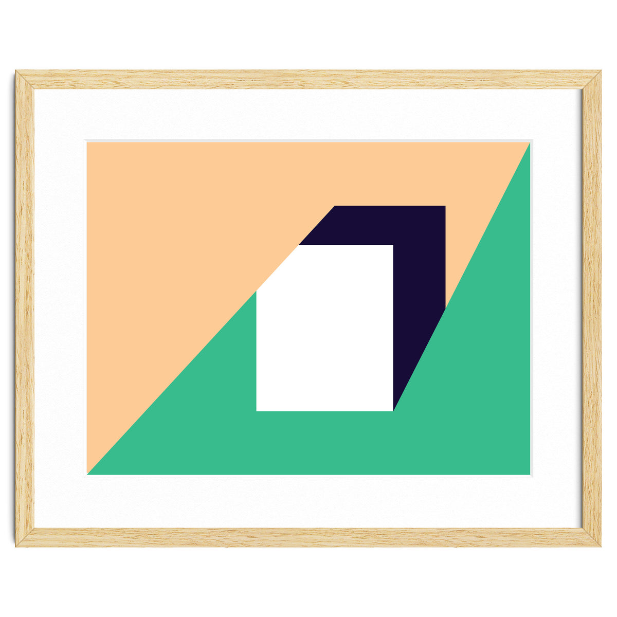 Geometric Shapes No. 61 - pink, green & dark blue