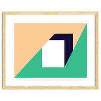 Geometric Shapes No. 61 - pink, green & dark blue