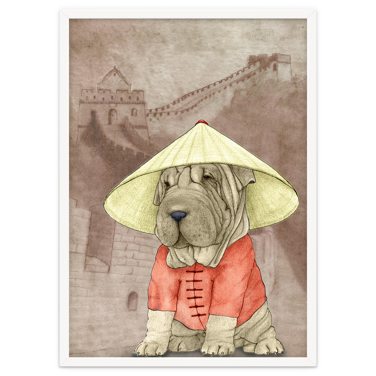 Sharpei With The Great Wall