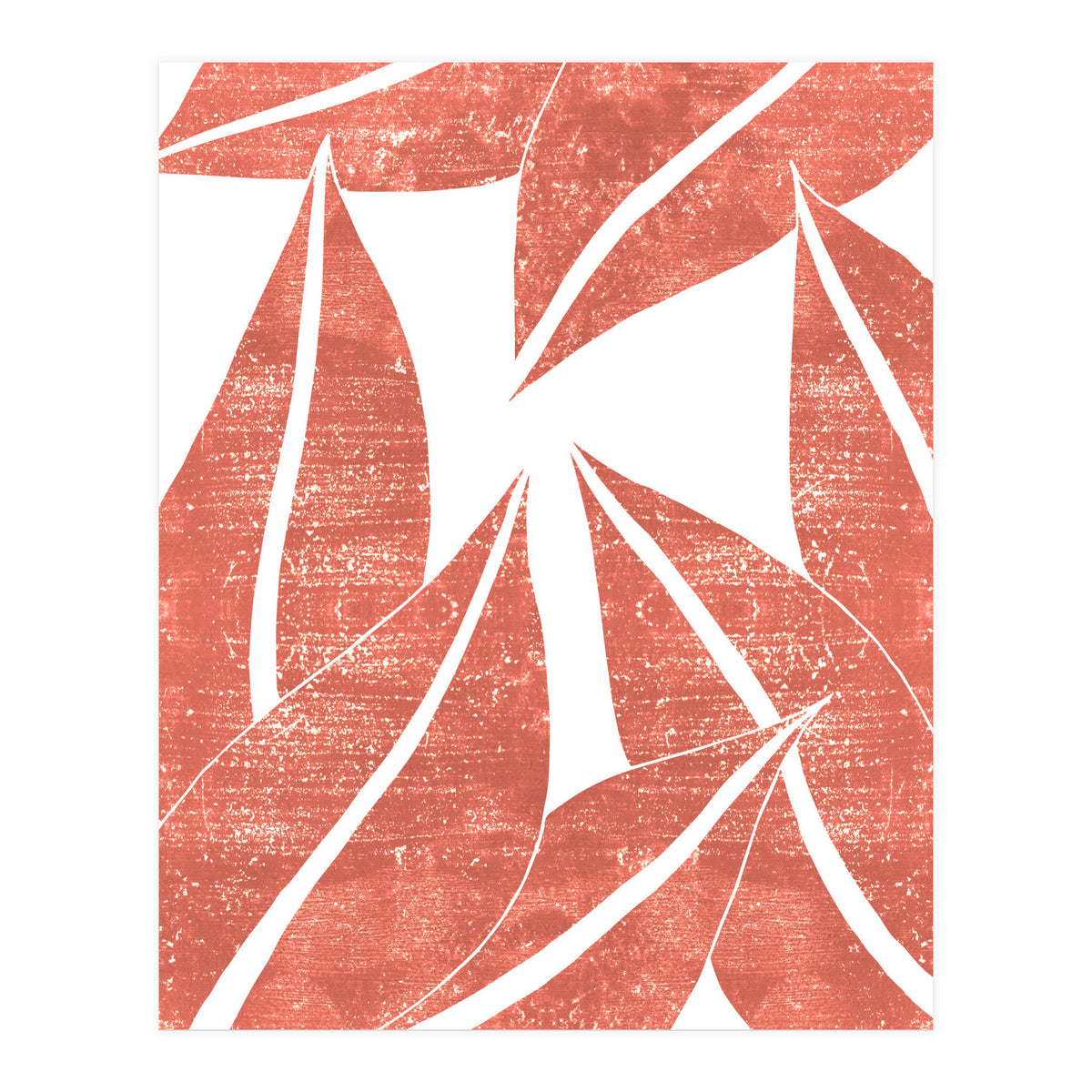 Abstract Terracotta Leaves 1 - Burnt Orange (Print Only)