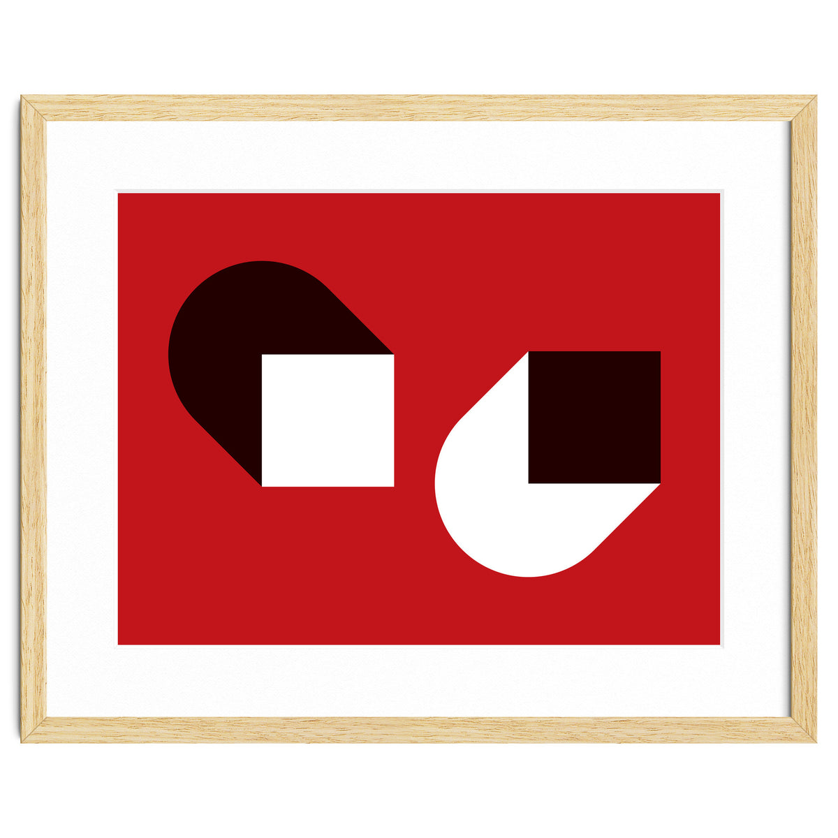 Geometric Shapes No. 38 - red, white & black