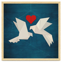 Origami love birds
