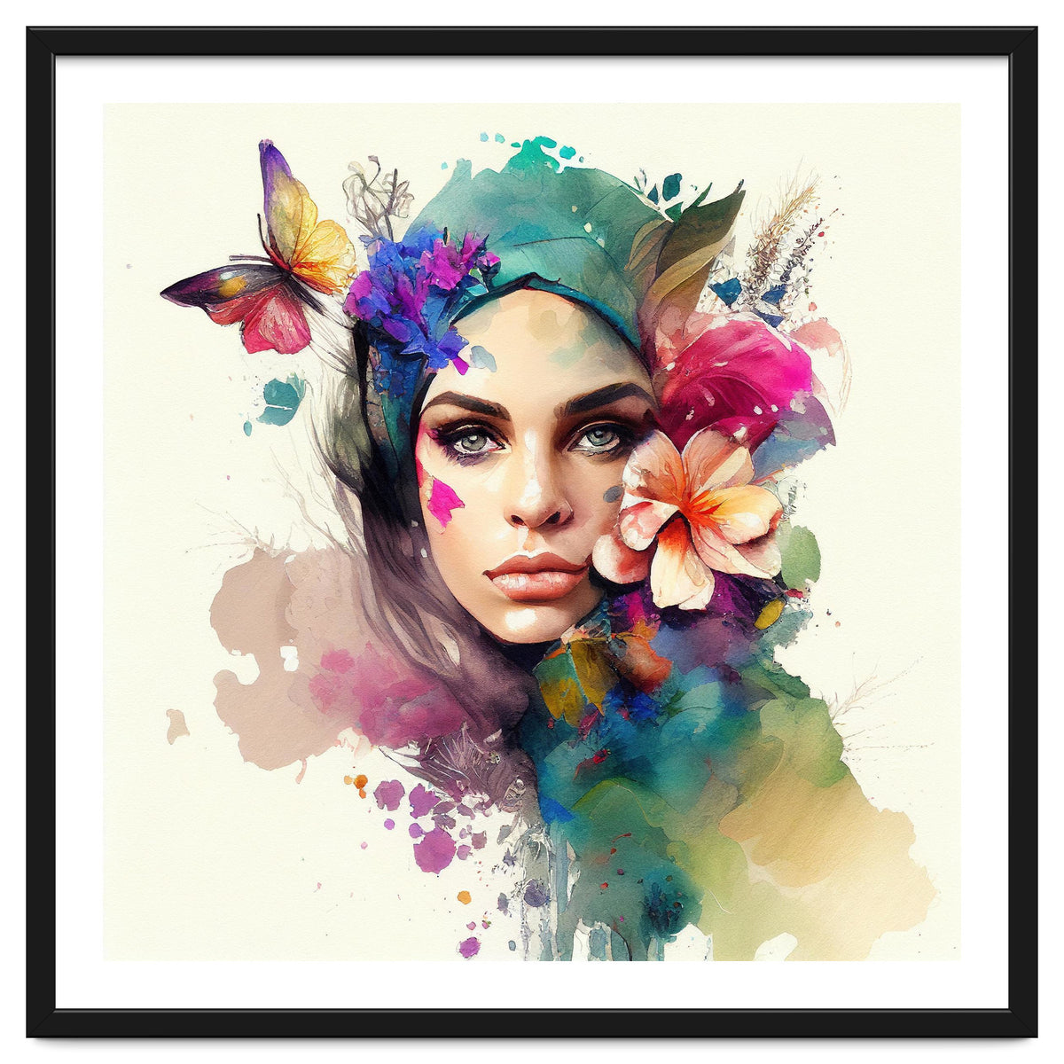 Watercolor Floral Arabian Woman #10