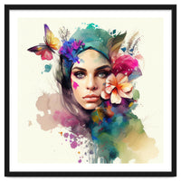 Watercolor Floral Arabian Woman #10