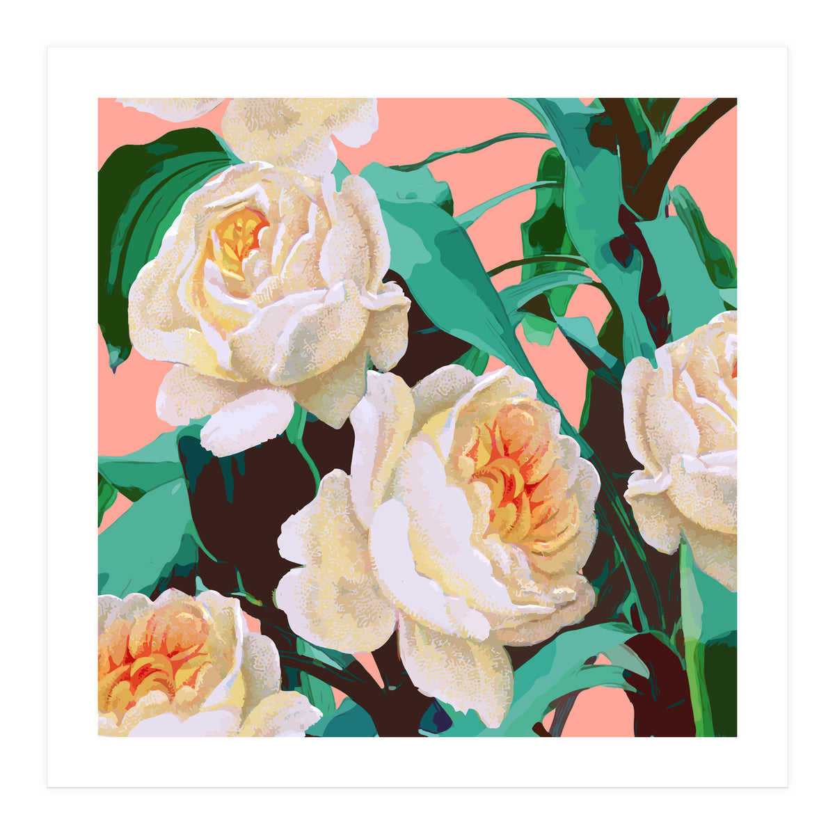Tropical & White Blossom (Print Only)