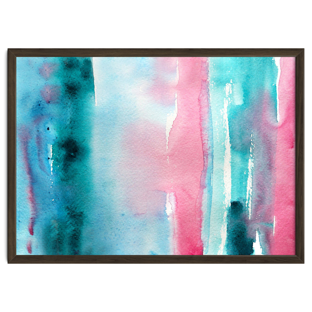 Turquoise love || abstract watercolor