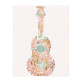 Aqua and Pink Floral Ukulele (Print Only) thumbnail