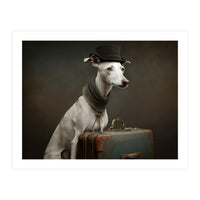 Whippet with His Suitcase (Print Only)