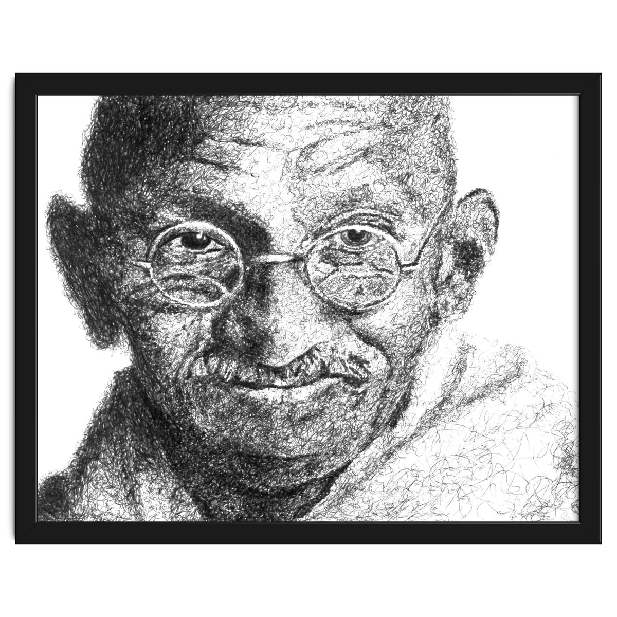 Mahatma Gandhi Scribble Style Portrait