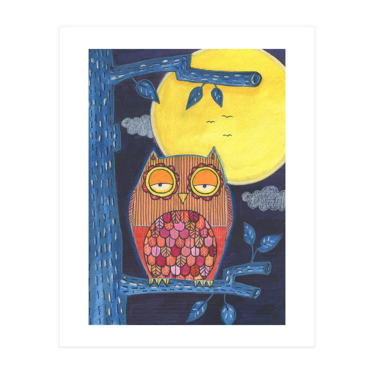 Sleepy Owl (Print Only)