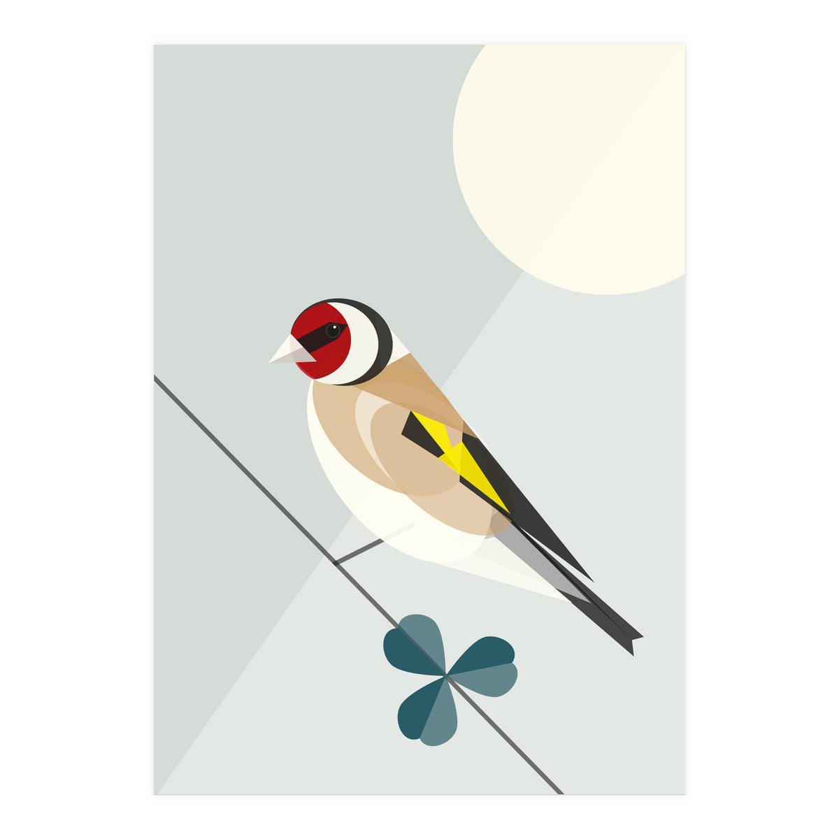 Mid Century Geometric Goldfinch (Print Only)
