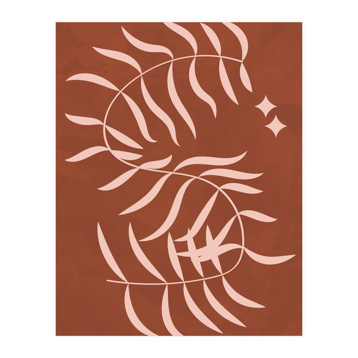 Botanical Palm Leaf Earthy Tones (Print Only)