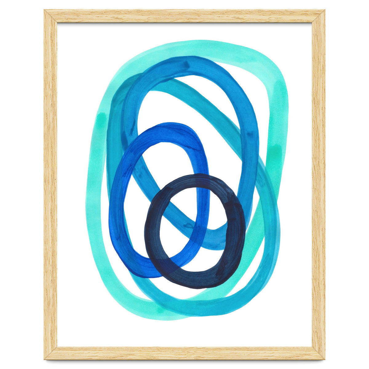 Marine Blues Blue Teal Turquoise Navy Blue Nesting Circles