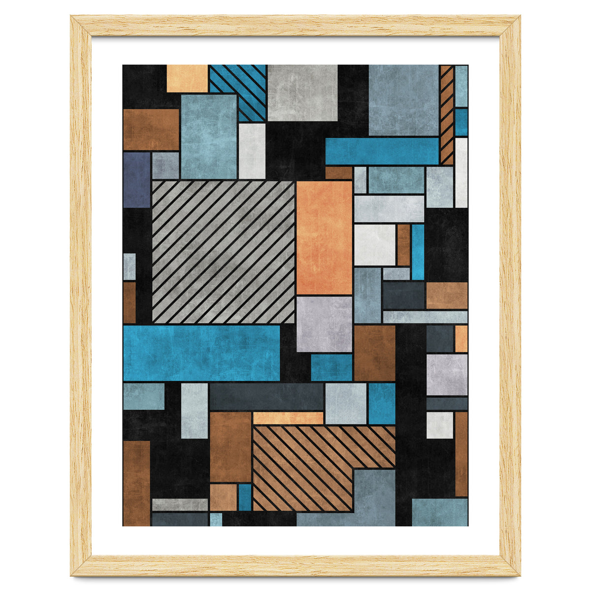 Random Concrete Pattern - Blue, Grey, Brown