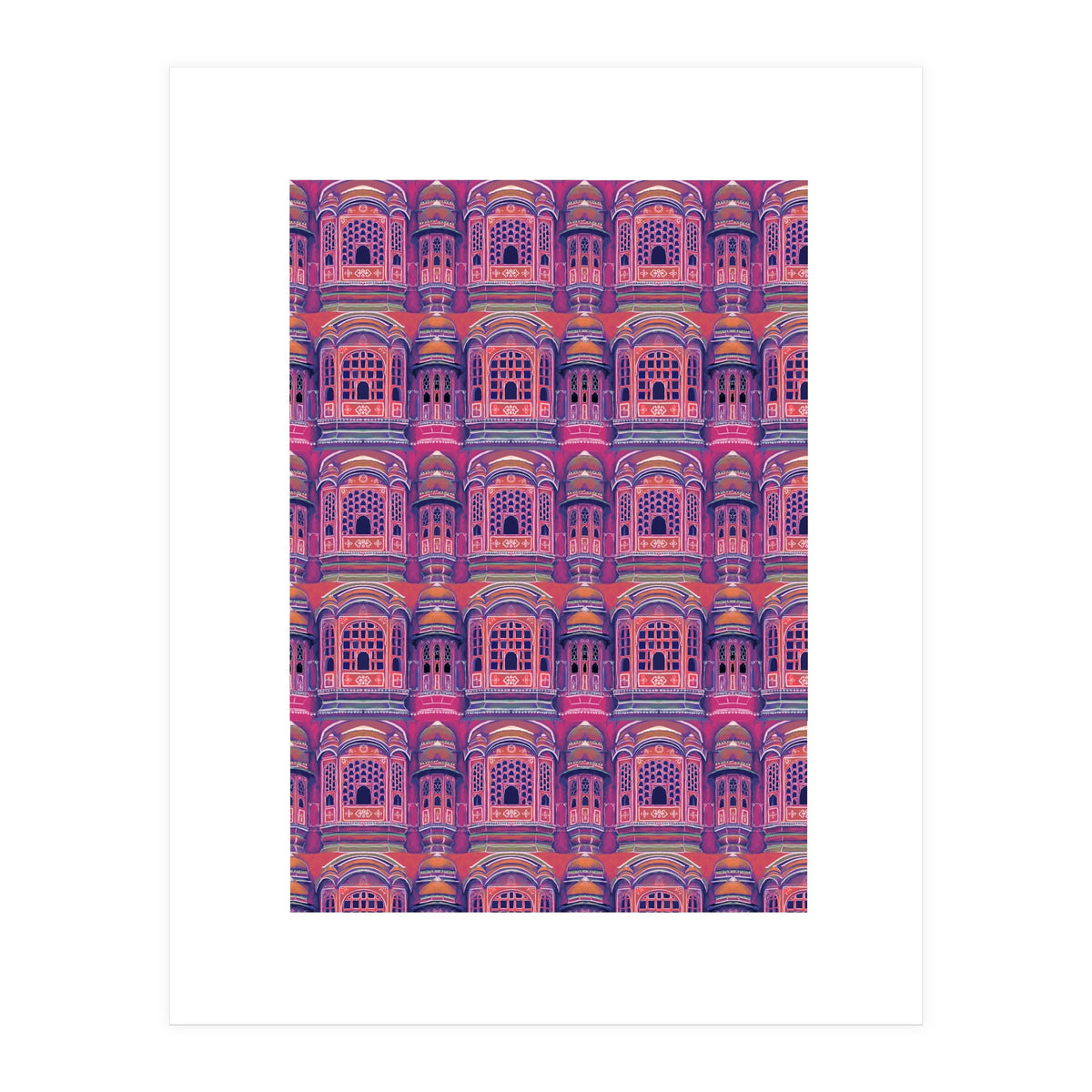 Hawa Mahal (Wind Palace) Retro - India (Print Only)
