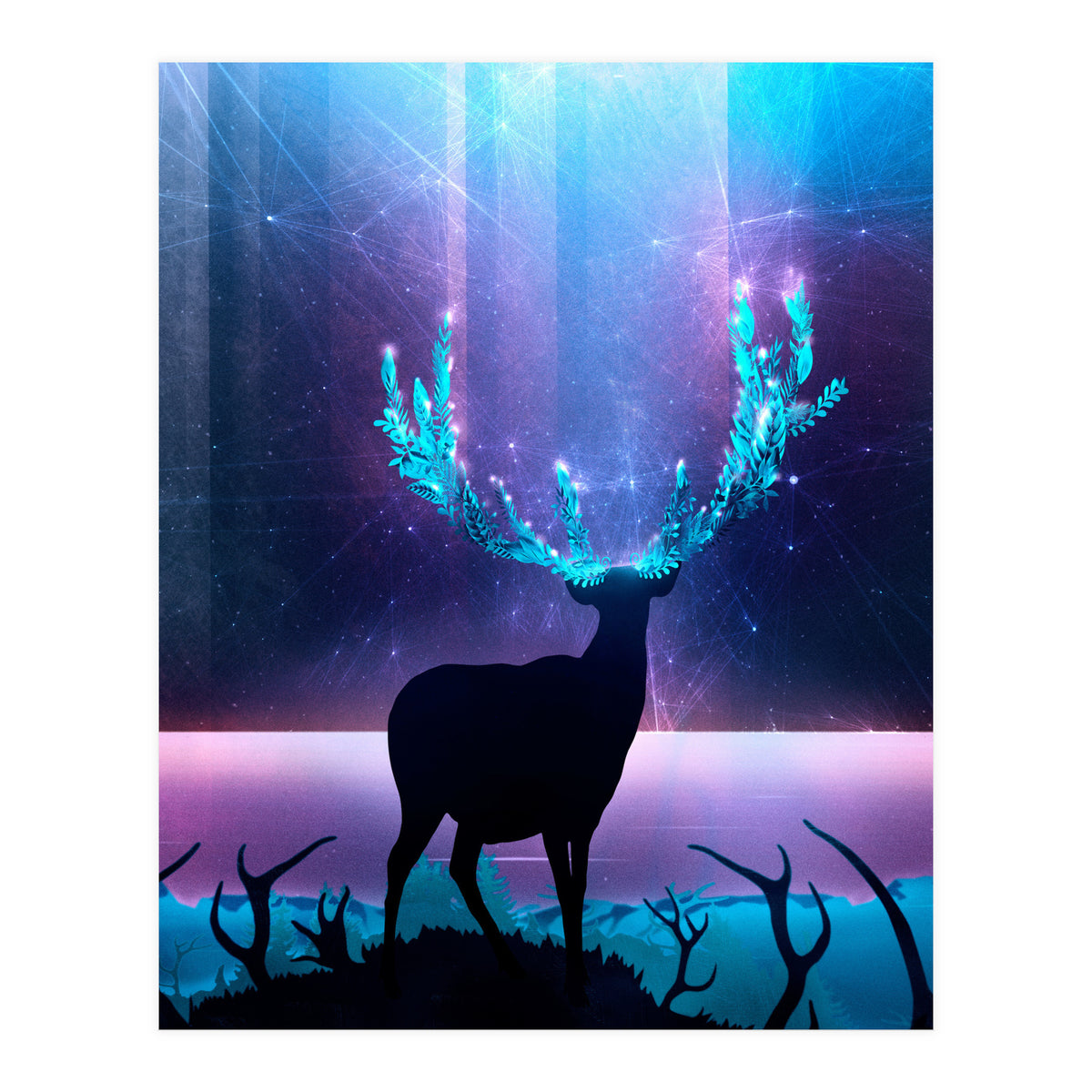 Greenery Deer - Sterling Magenta (Print Only)