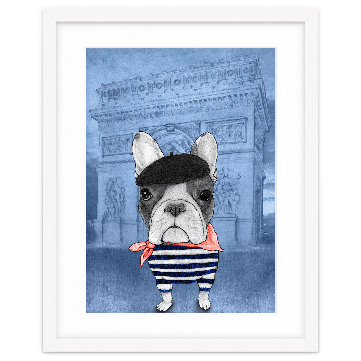 French Bulldog With Arc De Triomphe