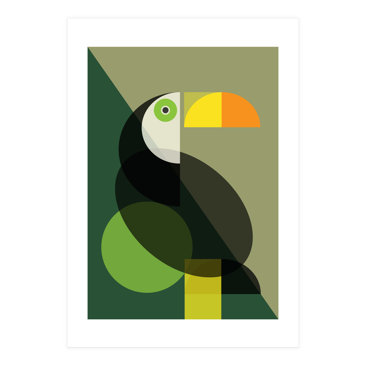 Mid Century Geometric Toucan (Print Only)