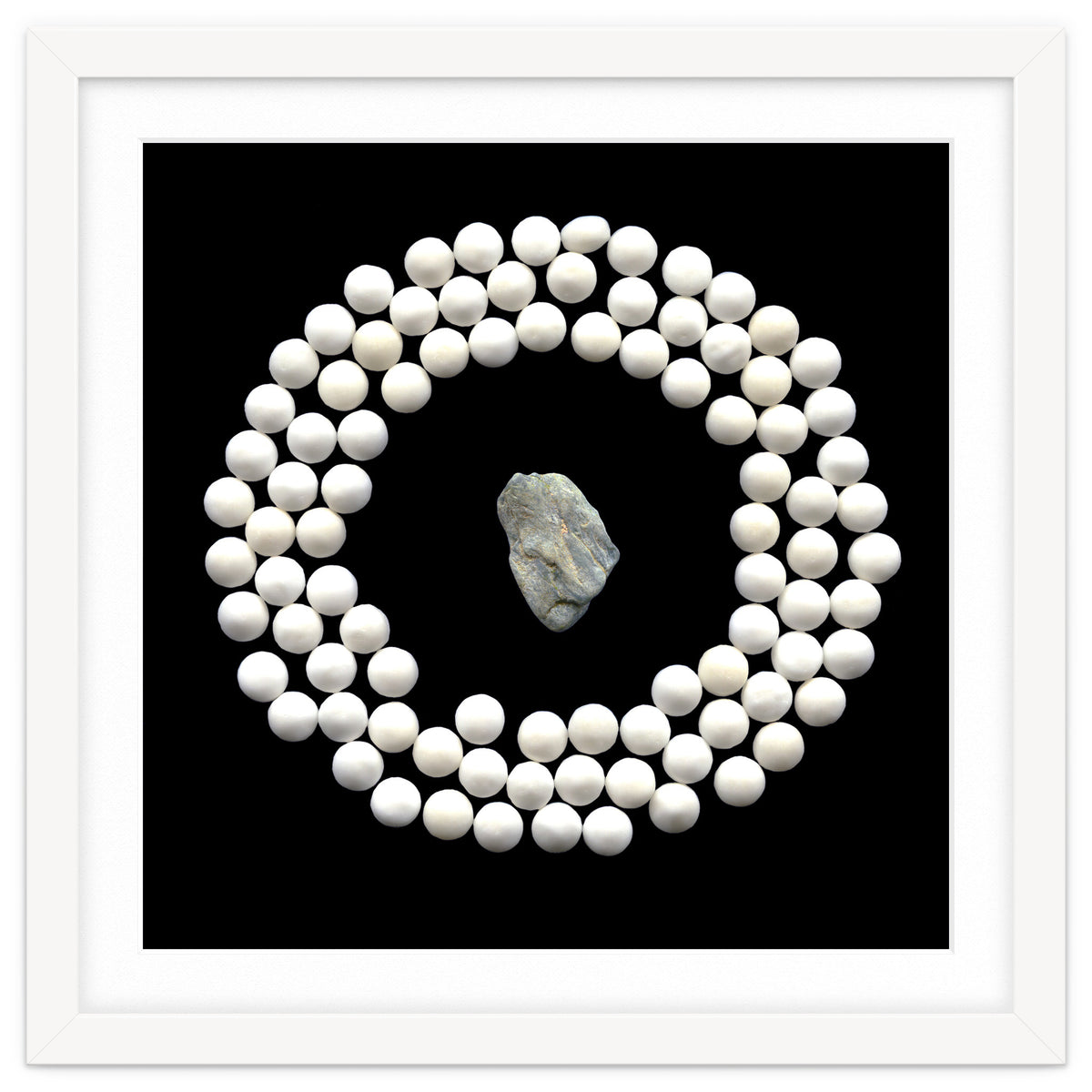 White pearls and stone