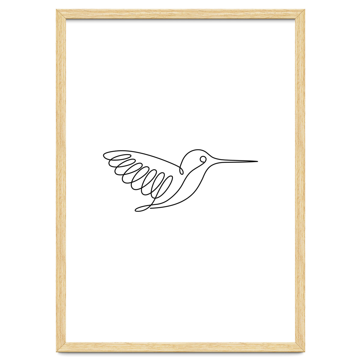 One Line Art Hummingbird