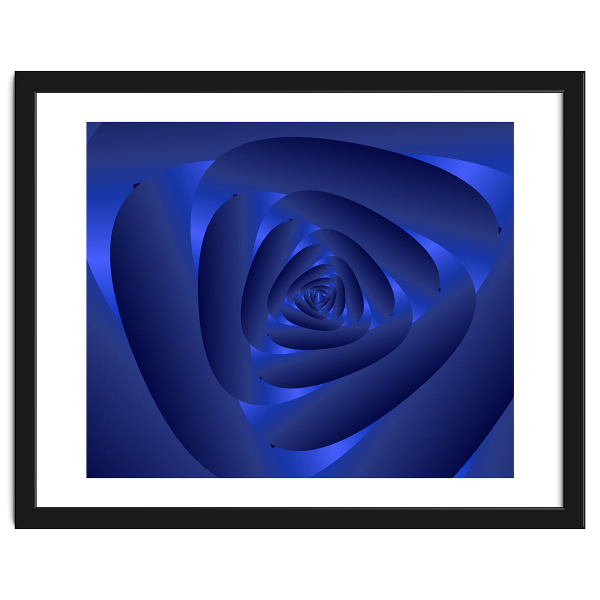Blue Color Rose Spiral Pattern
