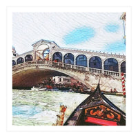 Lovely Gondola Ride Venetian Bridge (Print Only)