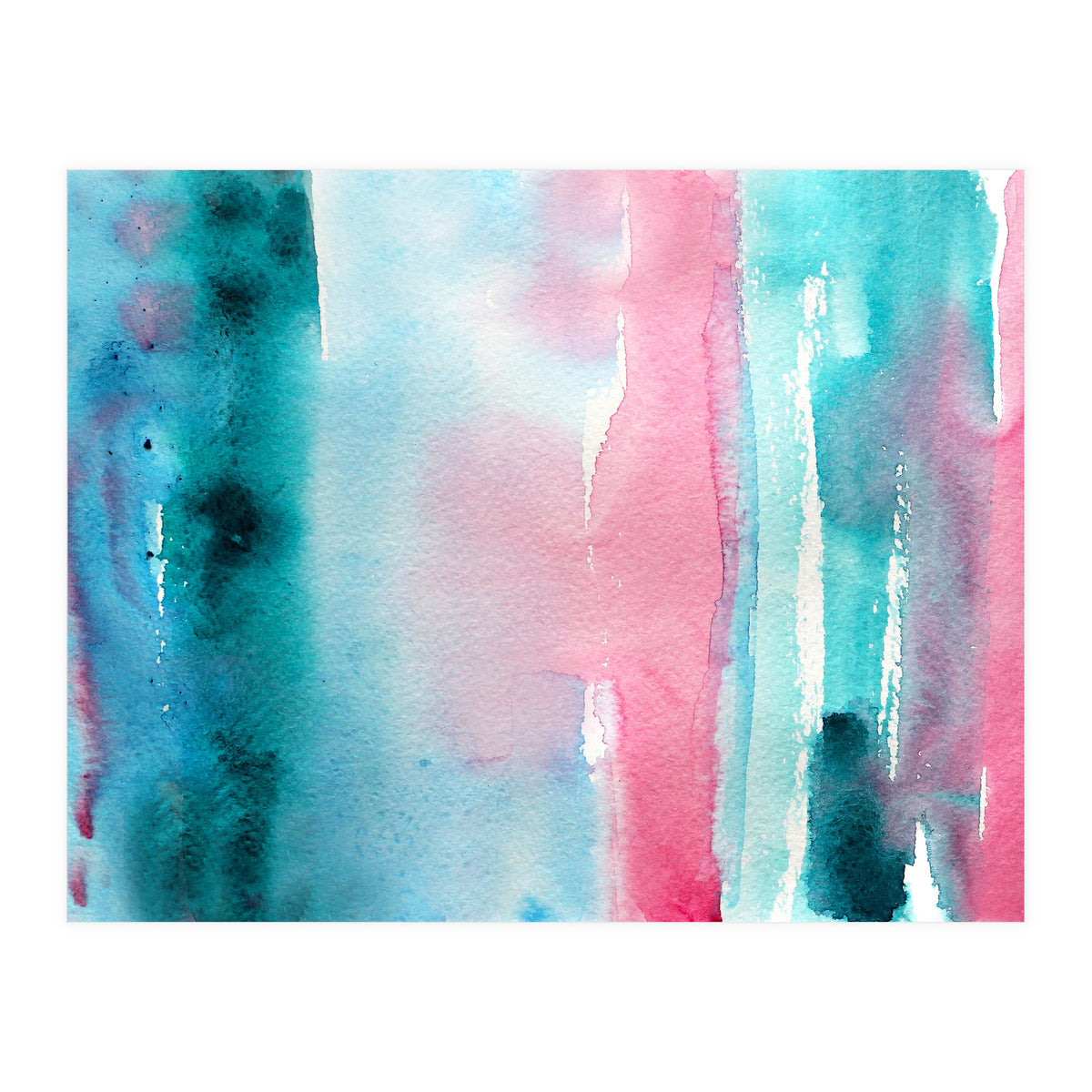 Turquoise love || abstract watercolor (Print Only)