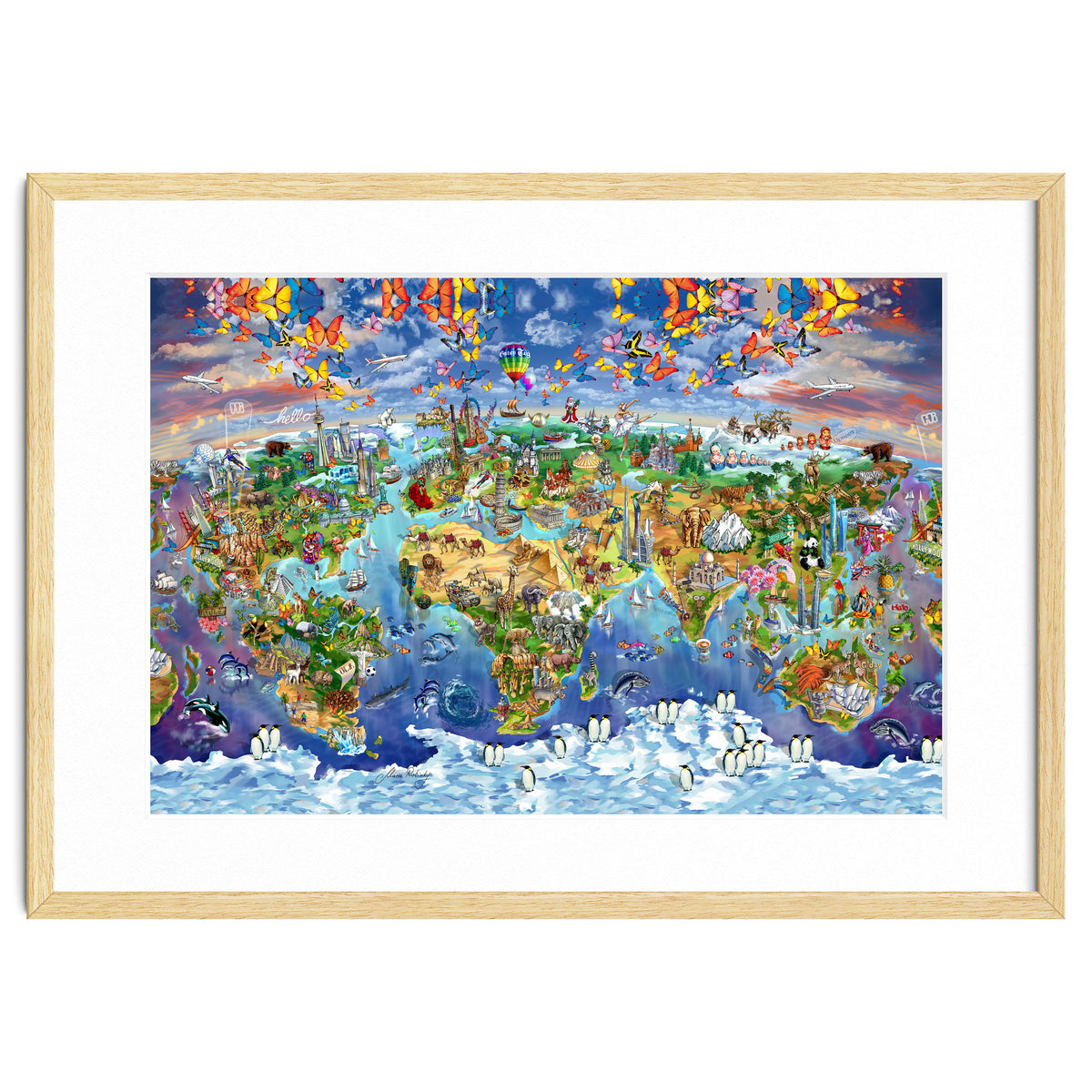 World Wonders Illustrated Map