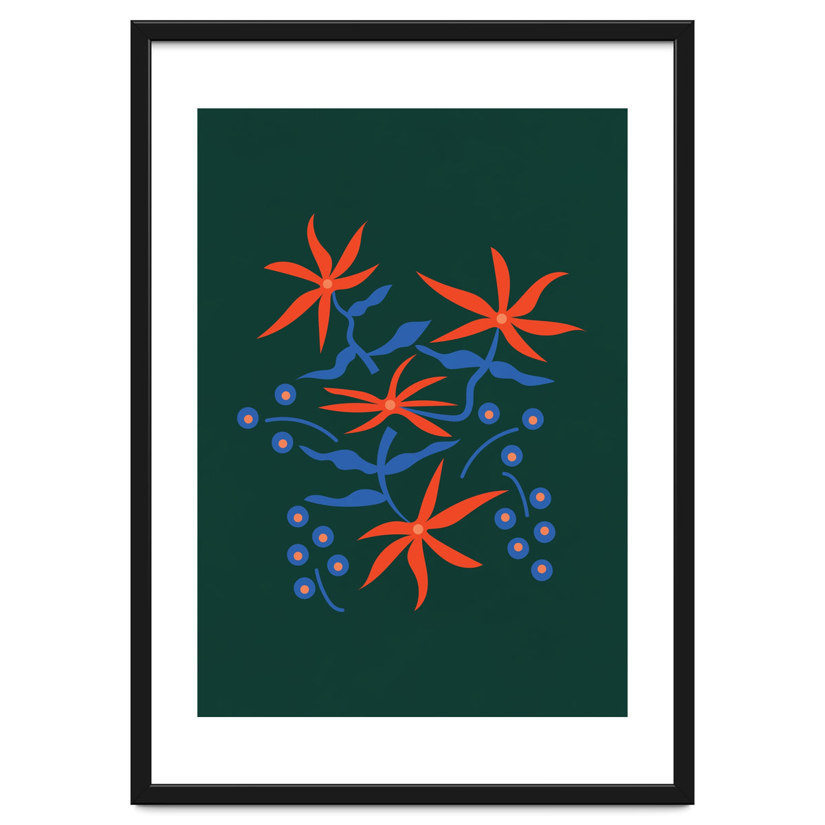 Abstract Retro Botanical Art